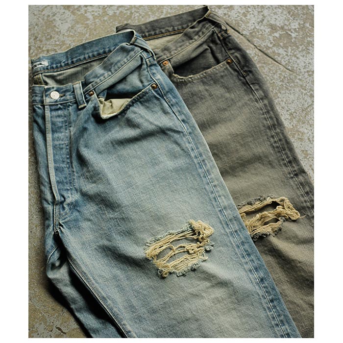 ����ƥ�� INTERIM  ����� ������ơ��������å��� 1953XX ����ȥ� �ǥ˥� �ȥ饦������  VINTAGE WASHED "1953XX GRUNGE" SHUTTLE DENIM TROUSERS (IT24A127)