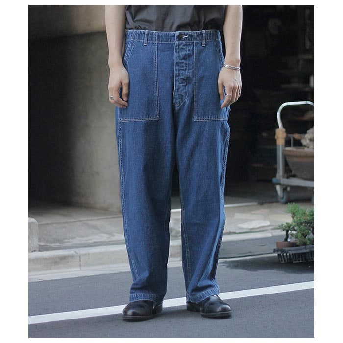 ƥ INTERIM 桼ɲù  䡼 ǥ˥ ٥ѥ USED SLUB YARN DENIM BAKER PANTS (IT25S043)