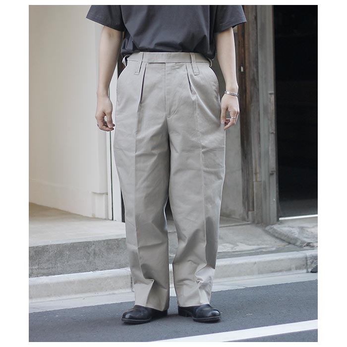 ƥ INTERIM ơ  å㡼 1å 磻 ơѡ å VINTAGE CHINO WASHER 1-TUCK WIDE TAPERED SLACKS (IT25S067)