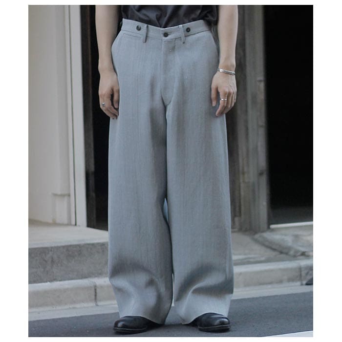 ����ƥ�� INTERIM �ӥ������� ���륯 �����Х� �ߥ� �Х��� �ȥ饦���� VISCOSE SILK CANVAS MIL BAGGY TROUSER (IT25S079)