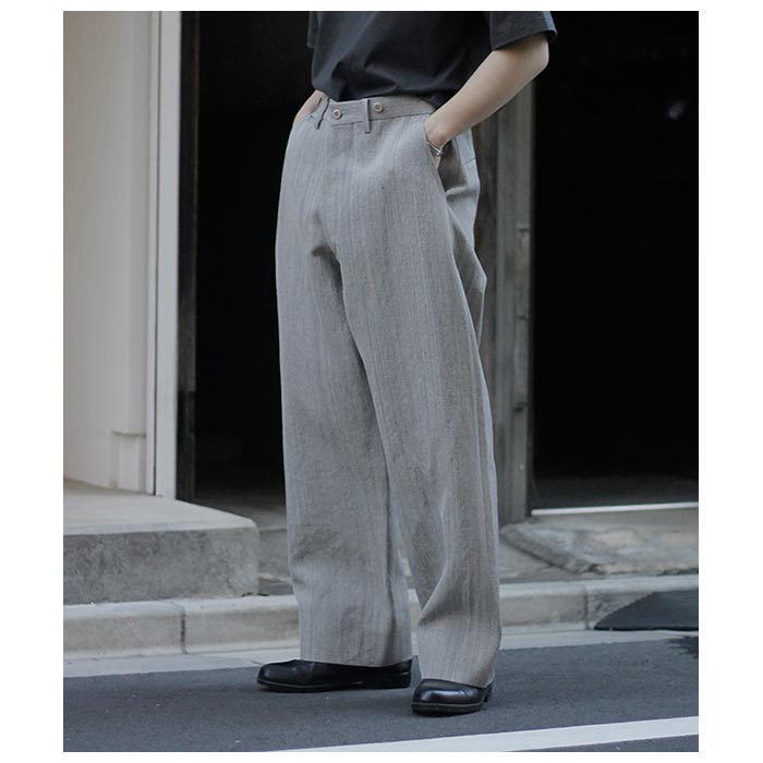 ����ƥ�� INTERIM �ӥ������� ���륯 �����Х� �ߥ� �Х��� �ȥ饦���� VISCOSE SILK CANVAS MIL BAGGY TROUSER (IT25S083)