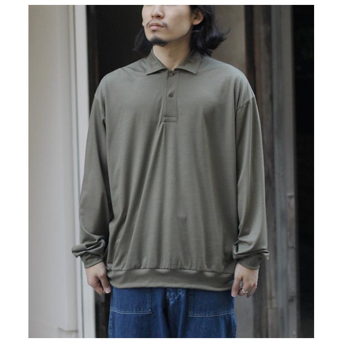 ƥ INTERIM ϥѡӥå ȥ ե   㡼  ݥ HYPER BIG EXTRA FINE MERINO WOOL JERSEY LONG POLO SHIRT (IT25S131)