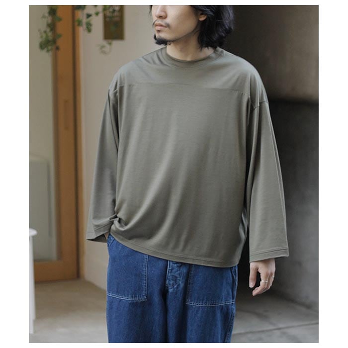 ƥ INTERIM ϥѡӥå ȥ ե   㡼  եåȥܡ T HYPER BIG EXTRA FINE MERINO WOOL JERSEY FOOTBALL L/S TEE (IT25S139)