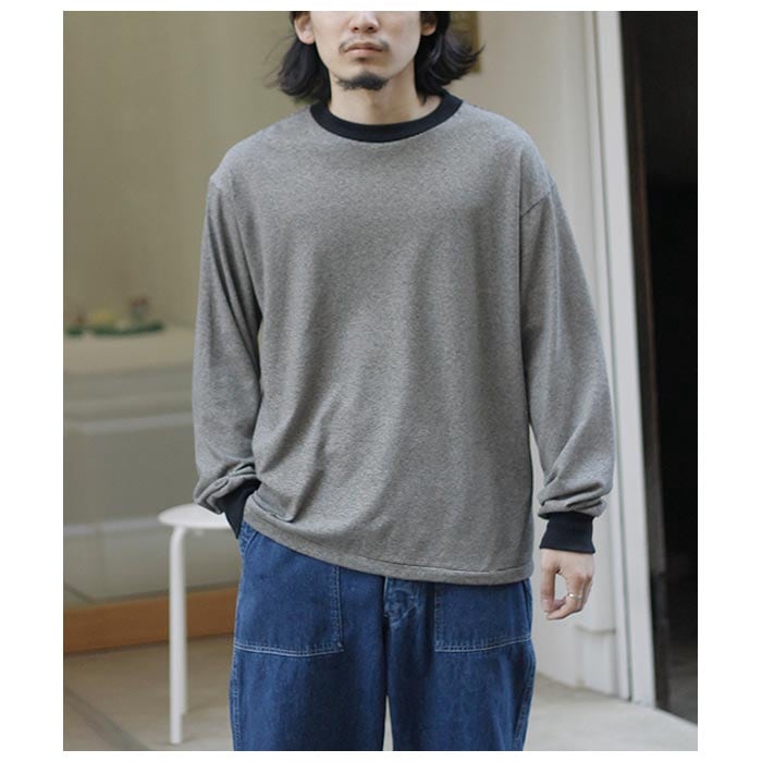 ƥ INTERIM åȥ إ ܡ 󥰥꡼ T COTTON HEMP BORDER L/S TEE (IT25S181)