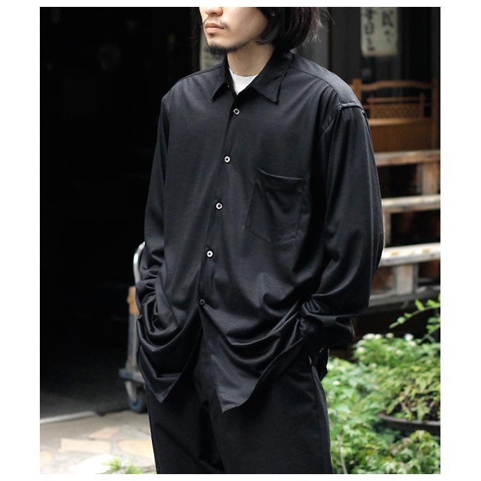 ƥ INTERIM ȥ ե Υ 㡼 쥮顼顼 EXTRA FINE MERINO WOOL JERSEY L/S REGULAR COLLAR SHIRT (IT25S197)