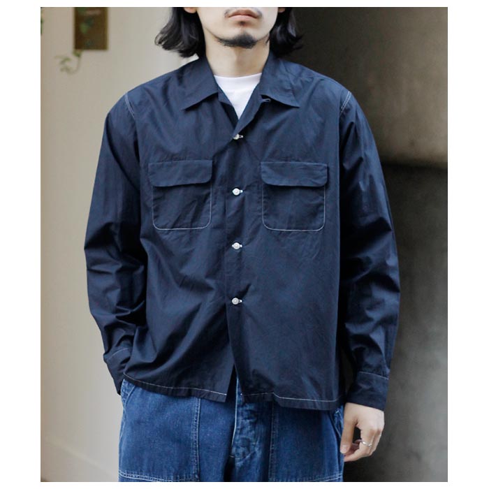 ƥ INTERIM ơ åȥ ݥץ 50s ץ󥫥顼 VINTAGE COTTON POPLIN 50s OPEN COLLAR SHIRT (IT25S199)