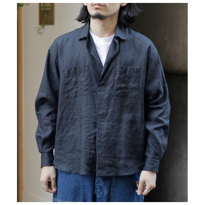 ƥ INTERIM ͥ Х åѡ LINEN CANVAS SKIPPER SHIRT (IT25S229)