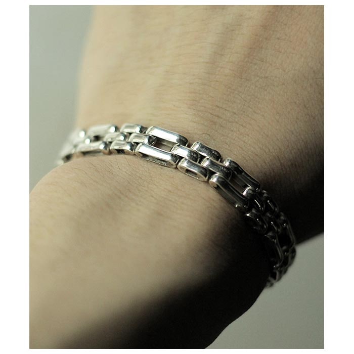 ƥ INTERIM С եå ߥǥ  ֥쥹å TAXCO SILVER FLAT MEDIUM CHAIN BRACELET (IT25S307)