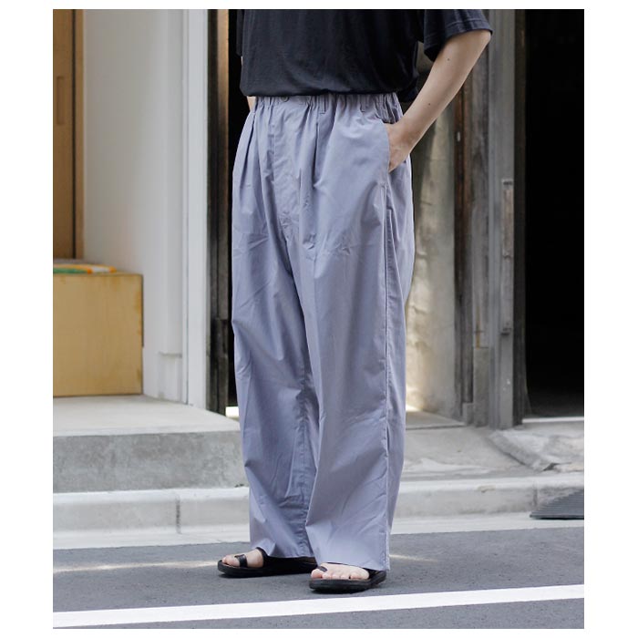 �ΥΥå� NONNOTTE ���ꥢ �إӡ��֥����� ������ �ɥ졼�ԥ� ���饹�ƥ��å� ���󥿥å� �ȥ饦���� Clear Heavy Broadcloth Draping Elastic In Tuck Wide Trousers (N-25S-005)