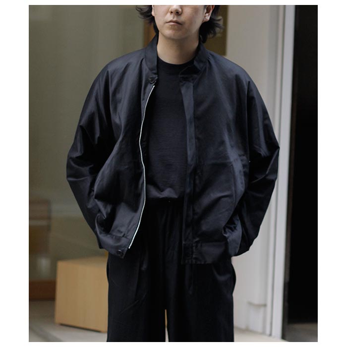 ΥΥå NONNOTTE ӥ  ץ꡼ ĥ Х ꡼ å åץ֥륾 Suvin Gold Supreme Twill Draping Bias Sleeve Zip Up Blouson (N-25S-076)