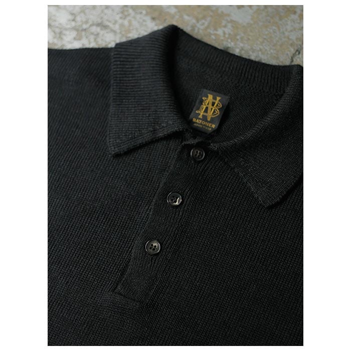 バトナー BATONER ウォッシュド ハイカウント リネン ポロ WASHED HIGH