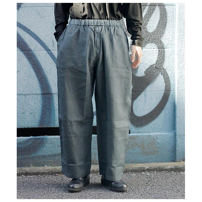 ߥå MITTAN 磻ɡǻHEMP WIDE PANTS DARK VEGETABLE DYEING (PT-119DC)