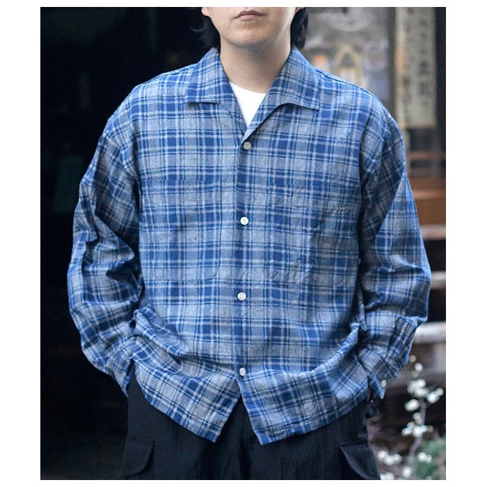 �������� 1000S ������� �����å� ���㡼�����顼 ����� OLD CHECK SHARK COLLAR SHIRT - LS (TH-096)