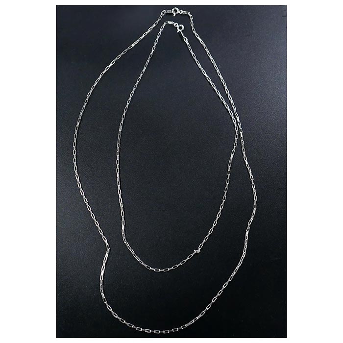 ƥ INTERIM С   ڥ ͥå쥹 TAXCO SILVER SQUARE CHAIN PAIR NECKLACE (IT25S373)