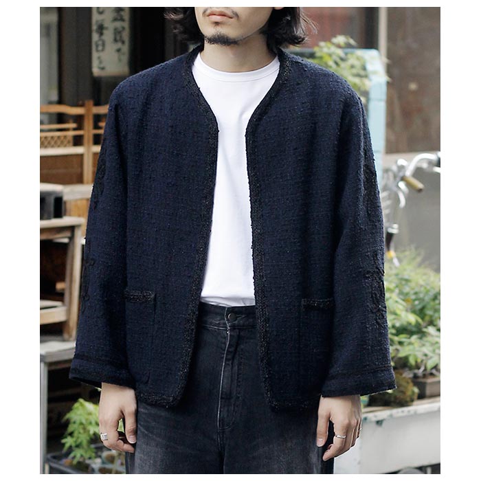 ����� SARTO �ߥå��� �ĥ����� �Ρ����顼 ���㥱�å� MIX TWEED NO COLLAR JACKET (251-03001)