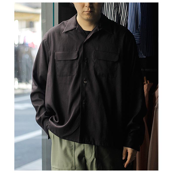 ƥ INTERIM ɥե 졼ͥ 50s ץ󥫥顼 RAYON LINEN POPLIN 50s OPEN COLLAR SHIRT (IT25S199AP)