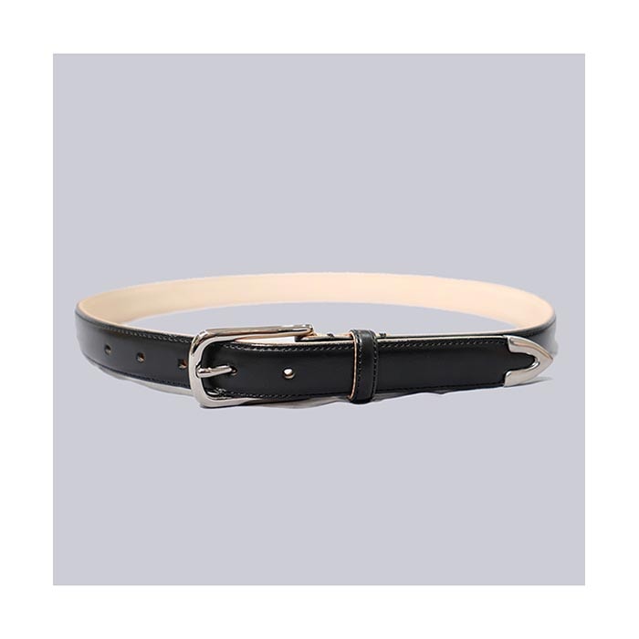 ƥ INTERIM ǥåɥȥå 㥤ˡ  ꡼ ե쥶 ɥ쥹٥ 25mm DEADSTOCK SHINY CHROME ITALY CARF LEATHER DRESS BELT 25mm (IT25S257)