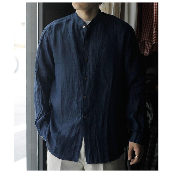 襹 ۥ ǥ ӥ奦 Aquellos Ojos Verdes BISHU  ɥ쥹 إ Хɥ顼 ֥  Dressed Hemp Band collar bosom Shirt (AOV-G2-pe-6)