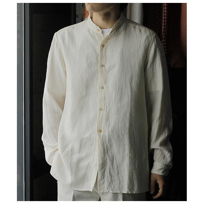 襹 ۥ ǥ ӥ奦 Aquellos Ojos Verdes BISHU ˥å  Хɥ顼   Ethnic grosgrain Band collar square shirt (AOV-G2-pe-8)