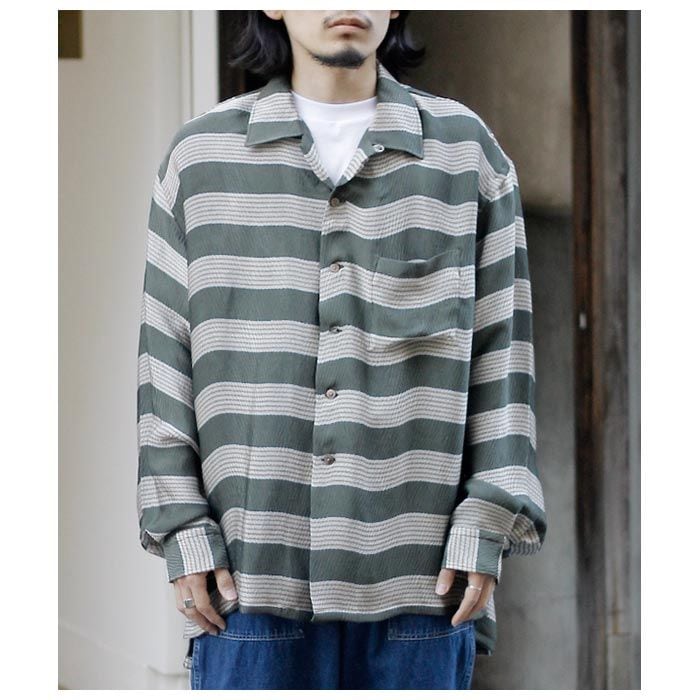 ƥ INTERIM ϥѡӥå ӥ ȥ饤 60s ץ󥫥顼 HYPER BIG VISCOSE STRIPE 60s OPEN COLLAR SHIRT (IT25S211)