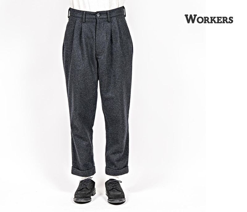 ͽ(Ϥͽ 9ʹ)  WORKERS ȥ饦 إӡեͥ 㥳 WORKERS Trousers Heavy Flannel, Charcoal (2509-WRKTR-HFC)