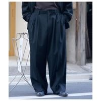 ΥΥå NONNOTTE  Х ɥ졼ԥ 5å 磻ɥȥ饦 Wool Gabardine Draping 5-Tuck Wide Trousers (N-25A-085)