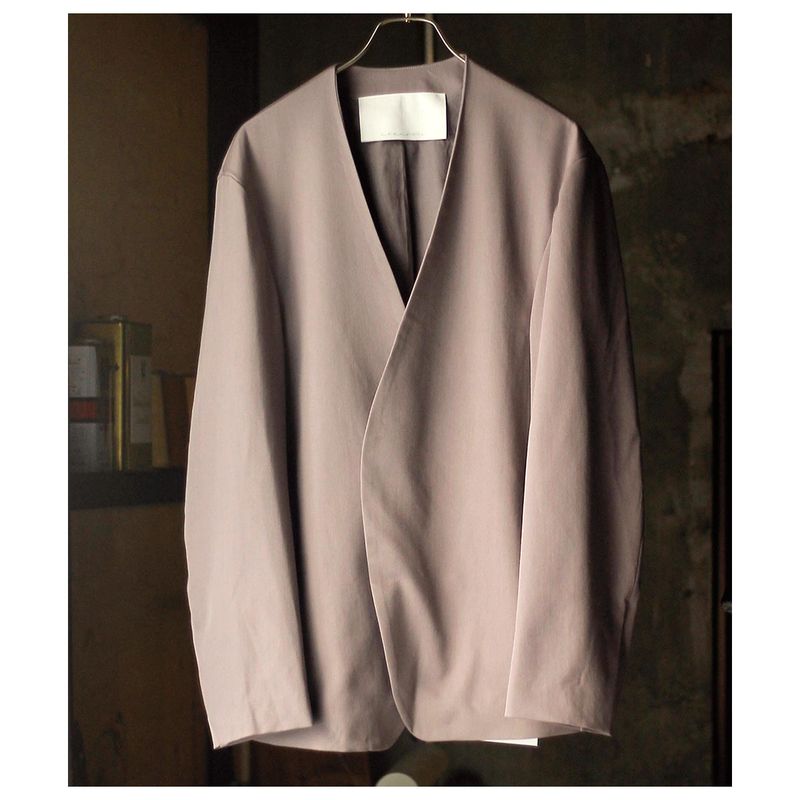 ノノット NONNOTTE ウール ギャバジン ドレーピング ノーカラー