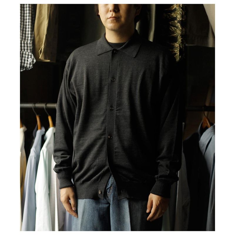 バトナー BATONER ベビーウール ポロカーディガン BABY WOOL POLO
