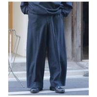 ΥΥå NONNOTTE ѡ120s 饤ȥȥ 쥤 ȥ 磻ɥȥ졼ȥȥ饦 Super120S Light Inlay Melton Wide Straight Trousers (N-25A-049)