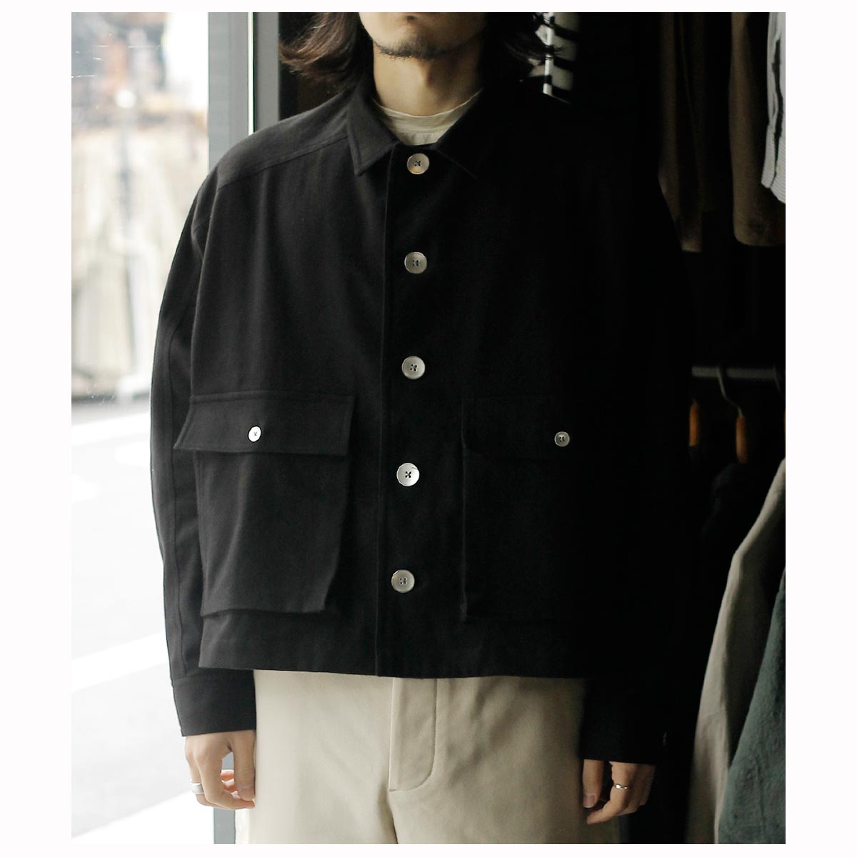 �������� AXIS ���饷�å��ɥ��ξ�̵��ӥ���å��� ���硼�� ��󥰥� �֥륾�� Drill Fabric Short Length Blouson (BL001-25AW)