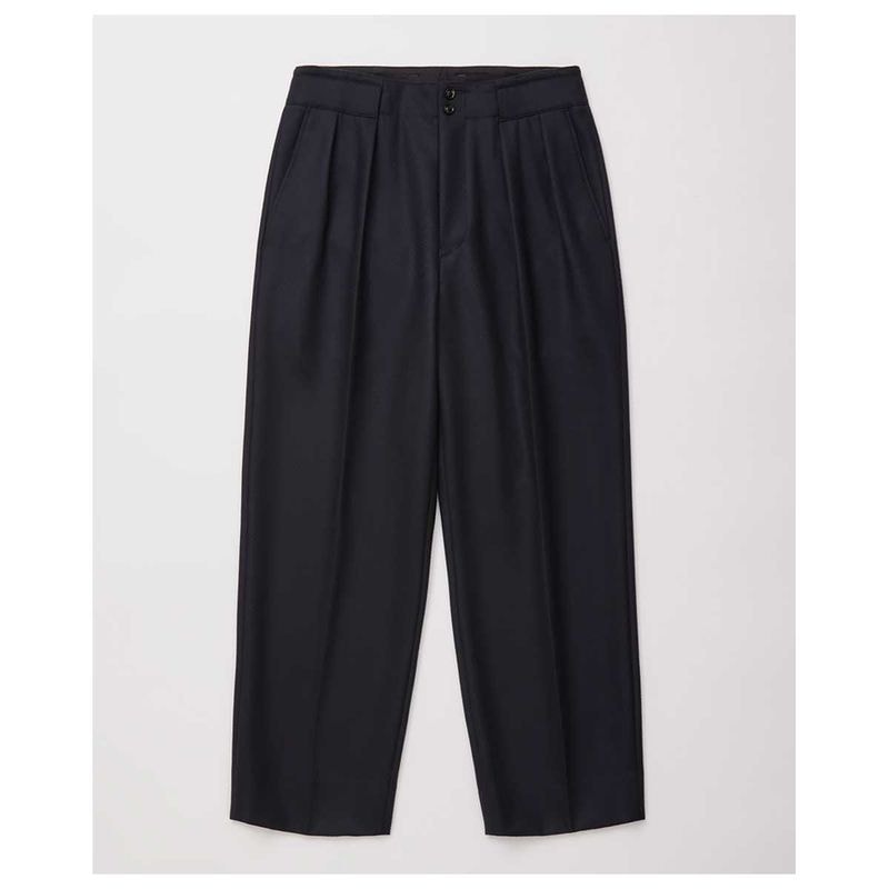 ƥꥢ ULTERIOR ѡ ե 饤 ȥ å ȥ饦 SUPER FINE LIGHT MELTON TUCKED TROUSERS (UPT67-KC205-A)