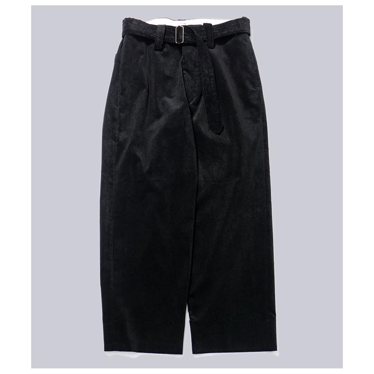 ƥ INTERIM 9 ͥ åȥ ٥ƥå ߥХ ȥ饦 9W LINEN COTTON CORDUROY BELTED MIL BAGGY TROUSER (IT25A071)