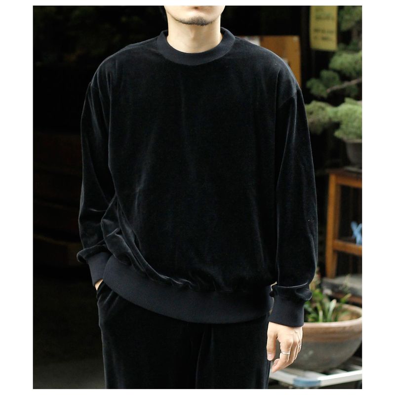 ץ Slopeslow åȥ 륯 ٥ 롼ͥå ץ륪С Cotton/Silk Velours crew neck top (1253030)