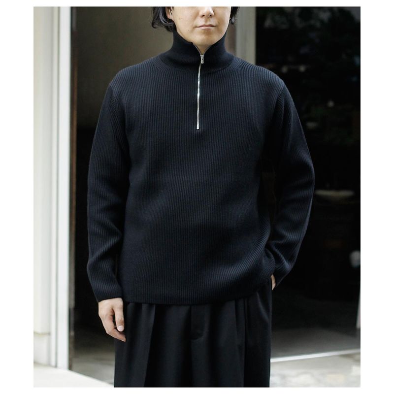 Хȥʡ BATONER å ֥ϡեåSOLID WOOL RIB HALF ZIP (BN-25FM-045)