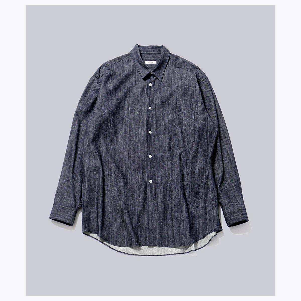 ƥ INTERIM 7 륯 ǥ˥ 󥰥꡼ 쥮顼顼  7oz SILK DENIM L/S REGULAR COLLAR SHIRT (IT25A193)
