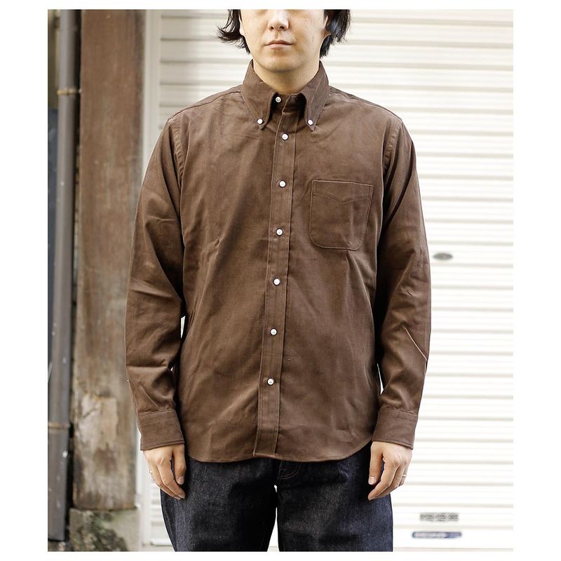  WORKERS ǥե ܥ󥷥 ǥ ֥饦 Modified BD Shirt Corduroy, Brown (2510-MDBD-CDB)