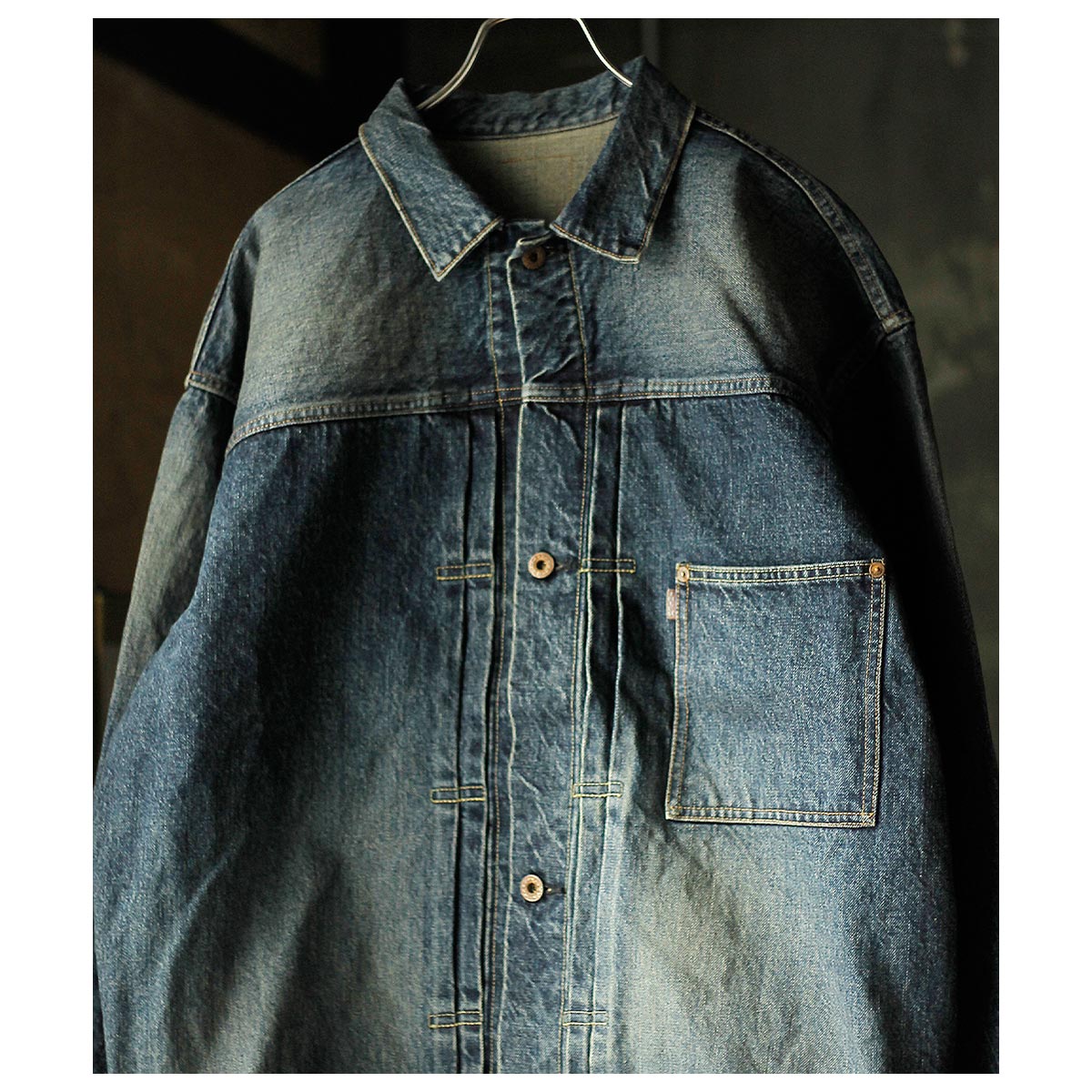 ƥ INTERIM 饷å إӡ Х ȥ ϥѡӥå WWII ե ǥ˥ॸ㥱å CLASSIC HEAVY KIBATA SHUTTLE HYPER BIG WWII "1ST" DENIM JACKET  (IT25A113)