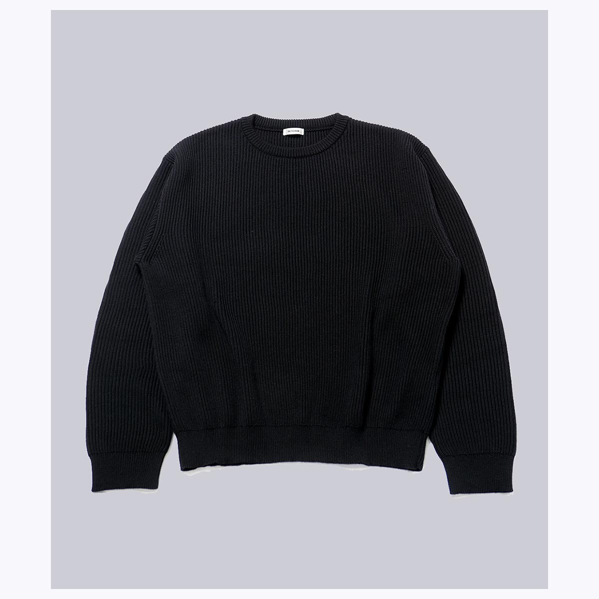 ƥ INTERIM  륯 ߥ ǥåɥȥå 䡼 ֥  롼ͥå  WOOL SILK CASHMERE DEADSTOCK YARN DOUBLE RIB CREW SWEATER (IT25A157)