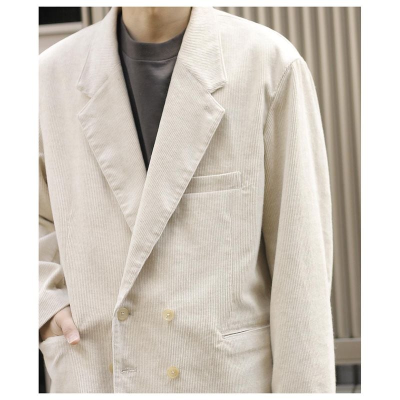 ����ƥ�� INTERIM 9�������� ��ͥ� ���åȥ� �����ǥ���� �ѥ��ԥ� ���֥� ���㥱�å� 9W LINEN COTTON CORDUROY PIPING DOUBLE JACKET (IT25A067)