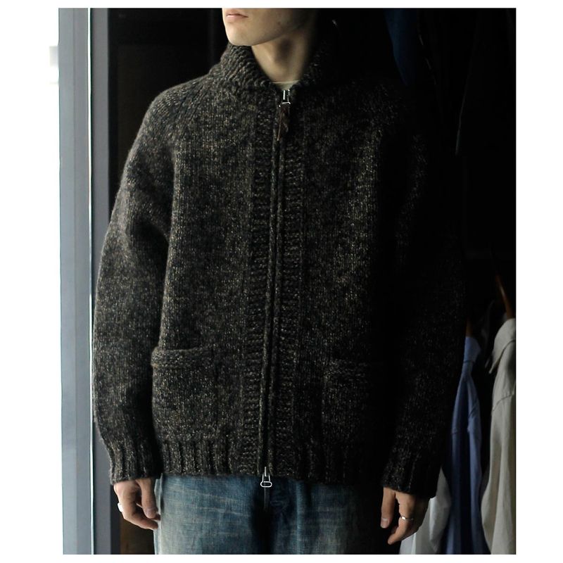 �������ץ����� Slopeslow �䥯/��०���� �ޥ�� �ץ쥤 �ϥ�ɥ˥åƥ��� �������󥻡����� Yak/Lamb multi ply HAND KNITTING cowichan sweater (1253007)