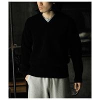 ץ Slopeslow ϡɥĥ åȥɥ  Vͥå  Hard twisted Shetland wool cross V neck sweater (1253010)
