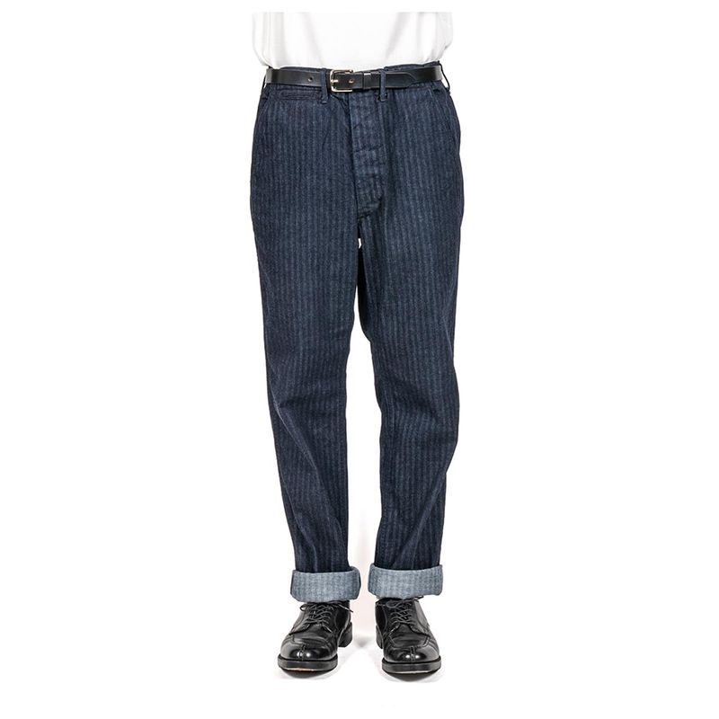 ������� WORKERS ����ǥ����إ��ܡ��󥪥ե����� �ȥ饦���� ����� Indigo Herringbone Officer Trousers Slim Type2  (2601-OFTR-SLIM-HRB)