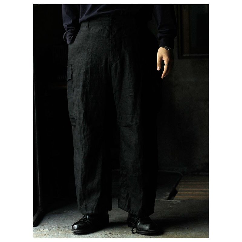 ����ƥ�� INTERIM �������� ��ͥ� ����󥰥� �ե��ƥ����� �ȥ饦����  SUITING LINEN JANGLE FATIGUE TROUSER (IT26S037)
