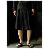 インテリム INTERIM ハイカウント リネン クロス 2タック ボタン ショーツ HIGH COUNT LINEN CLOTH ２TUCK BUTTON SHORTS (IT26S193)