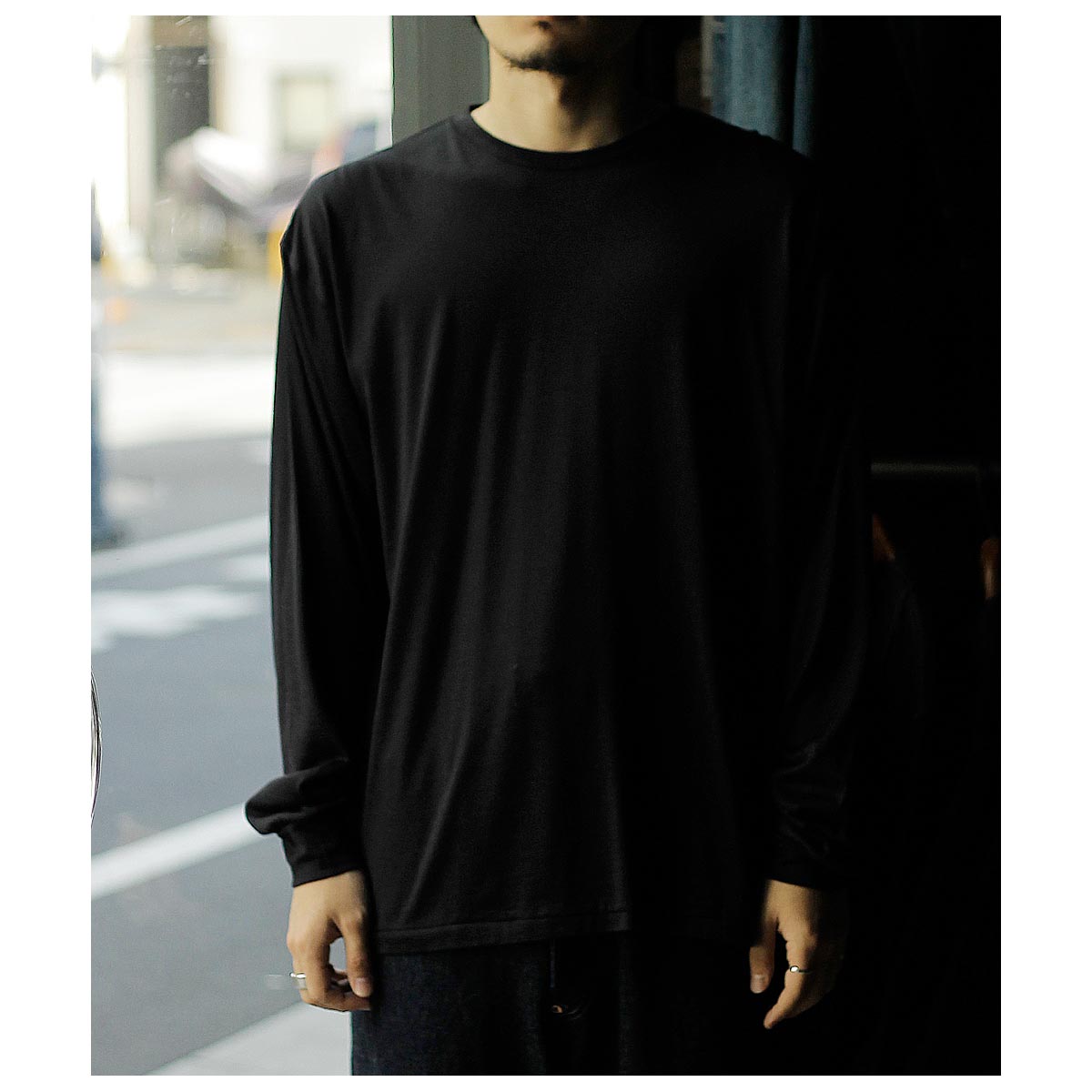 ����ƥ�� INTERIM ���륯 ���åȥ� ���㡼���� �ǥåɥ��ȥå� �ե��֥�å� ���󥰥��꡼�� T����� SILK COTTON JERSEY DEADSTOCK FABRIC L/S TEE (IT26S211)