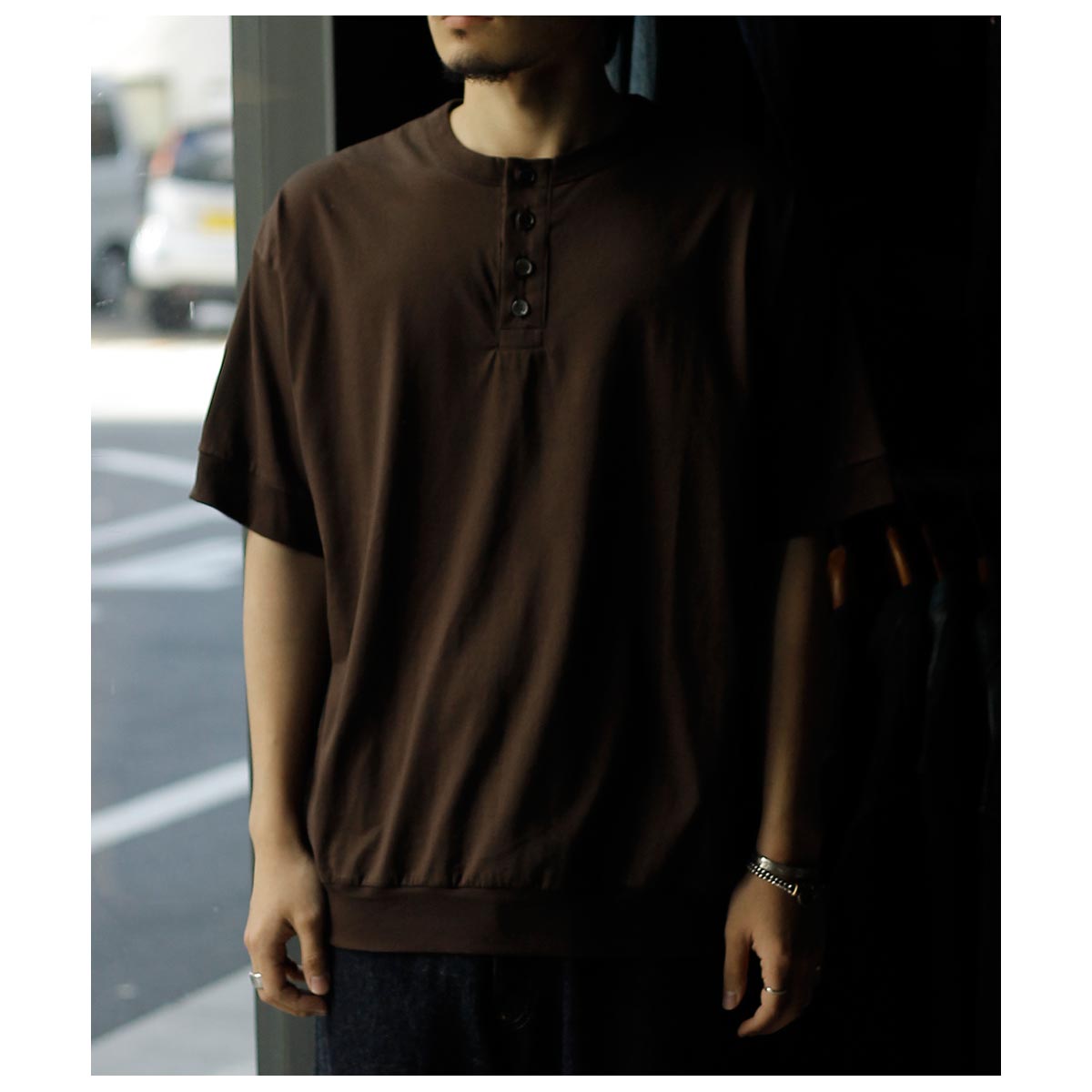 ����ƥ�� INTERIM �ϥ������� ���ӥ� ���㡼���� �إ�꡼ �����С� Ⱦµ T����� HIGH GAUGE SUVIN JERSEY HENRY OVER S/S TEE (IT26S293)