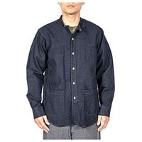ͽ����(���Ϥ�ͽ�� 3��ʹ�) ������� WORKERS �Х�ɥ��顼����� Band Collar Shirt Indigo Cotton Linen/Ecru Linen (2603-BCSH-ICLEL)