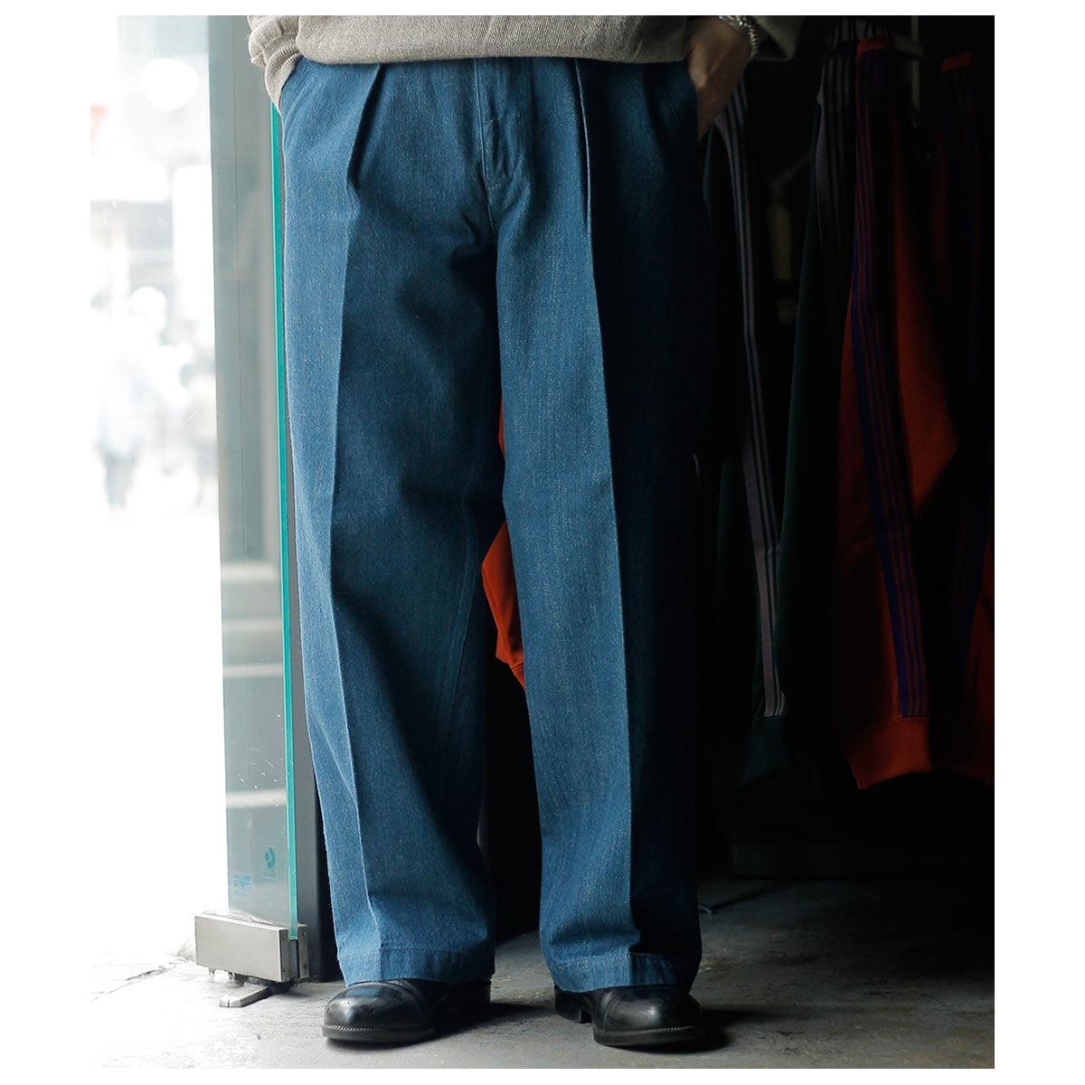 サルト SARTO セルビッジ ブルー デニム ワイド スラックス SELVAGE