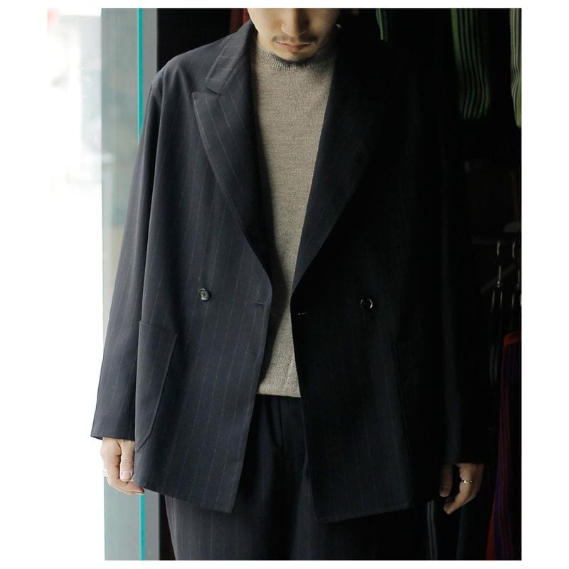 ����� SARTO �ϥ��ĥ����� ������ ���硼�� ���ȥ饤�� ���֥� �֥쥹�� ���㥱�å� HIGH TWIST WOOL DOUBLE BREASTED JACKET (261-04001)