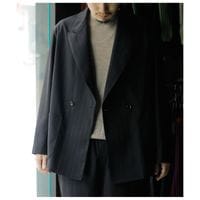 ����� SARTO �ϥ��ĥ����� ������ ���硼�� ���ȥ饤�� ���֥� �֥쥹�� ���㥱�å� HIGH TWIST WOOL DOUBLE BREASTED JACKET (261-04001)